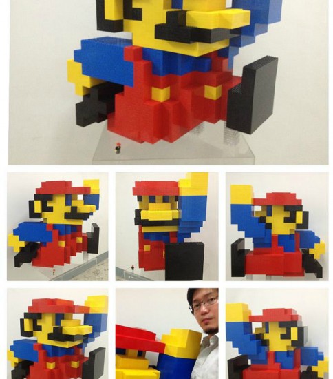 30 inches tall Voxel Mario